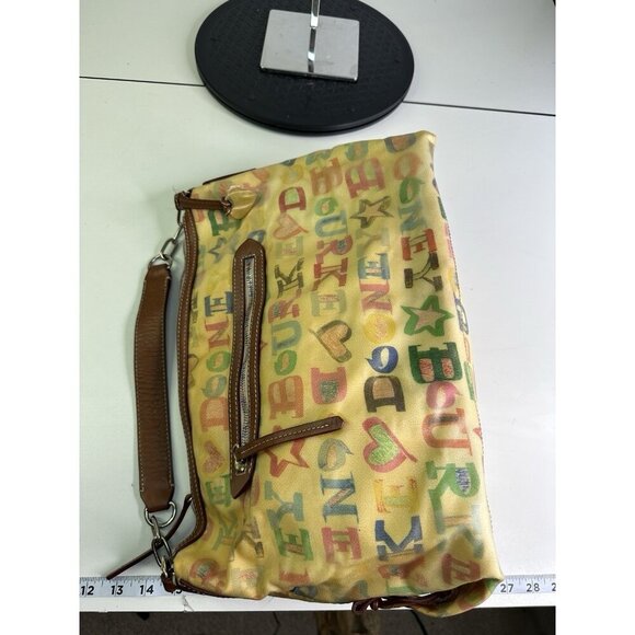 VTG Dooney & Bourke Colorful Alphabet Print Women's Bag (yellowed PVC) - Picture 4 of 13